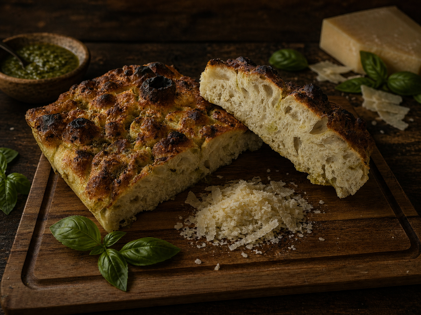 Pesto & Parmesan Focaccia
